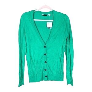 BDG Urban Outfitters Green V-Neck Button‎ Front 100% Cotton Cardigan Sweater M